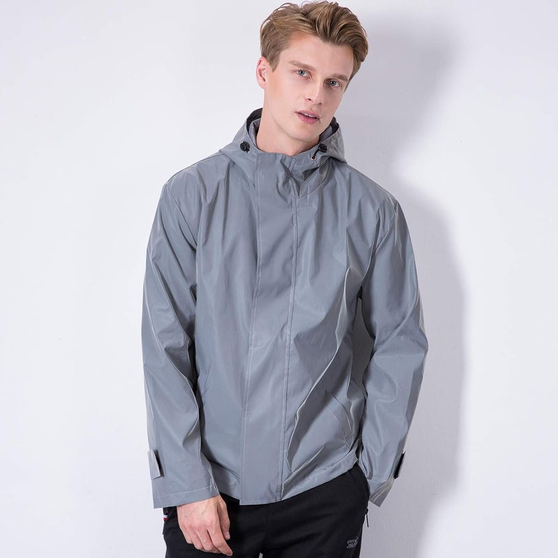 LZLRUN Mens Fully Reflective Jacket Outdoor Windbreaker Running Cycling Coat - Image 2