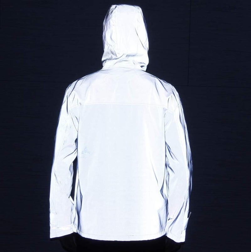 LZLRUN Mens Fully Reflective Jacket Outdoor Windbreaker Running Cycling Coat - Image 1