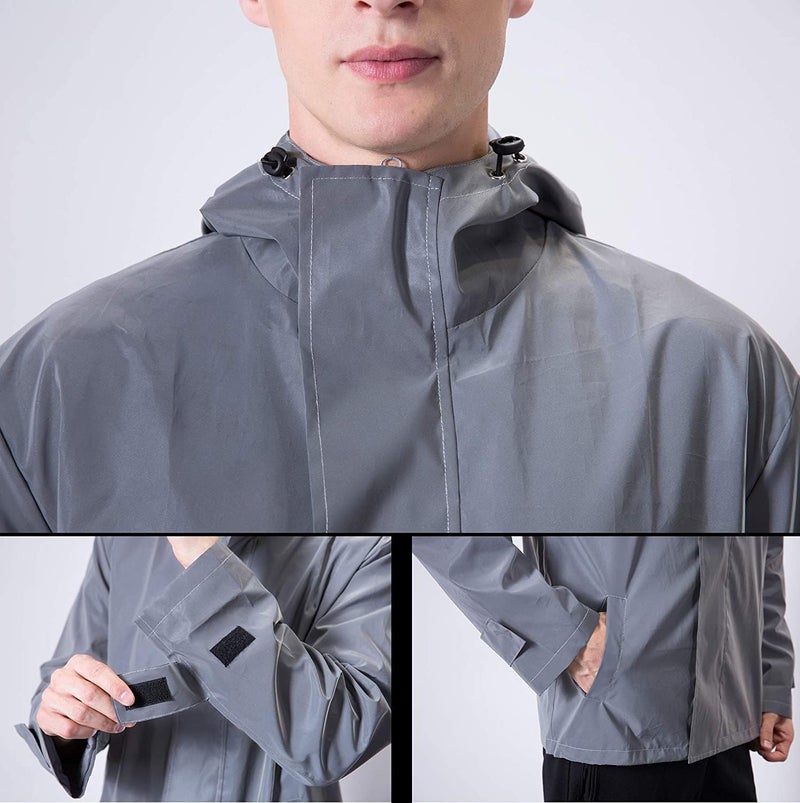 LZLRUN Mens Fully Reflective Jacket Outdoor Windbreaker Running Cycling Coat - Image 4
