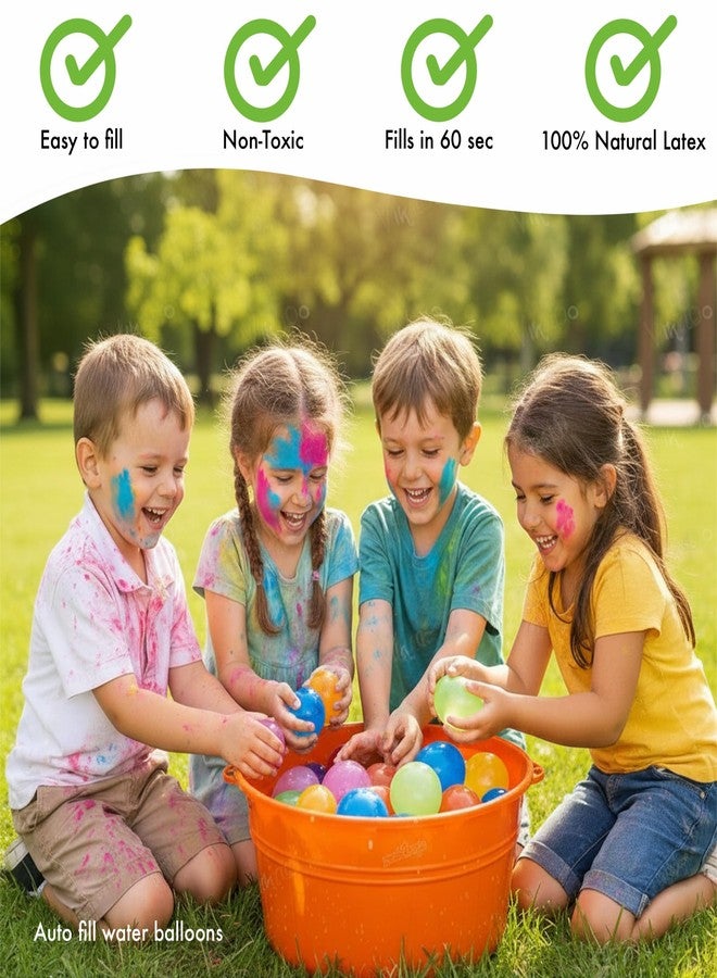 سنابترون بالونات مائية سحرية من سنابترون لعيد هولي، ٢٢٢ قطعة للأطفال | ٦ باقات من بالونات هولي متعددة الألوان، سهلة التعبئة والربط، بدون فوضى | بالونات سحرية ممتعة للأولاد والبنات في الهواء الطلق | بالونات مائية بألوان زاهية لعيد هولي - Image 2