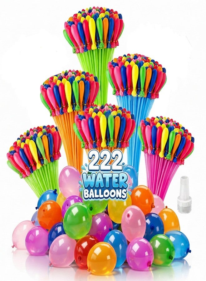 سنابترون بالونات مائية سحرية من سنابترون لعيد هولي، ٢٢٢ قطعة للأطفال | ٦ باقات من بالونات هولي متعددة الألوان، سهلة التعبئة والربط، بدون فوضى | بالونات سحرية ممتعة للأولاد والبنات في الهواء الطلق | بالونات مائية بألوان زاهية لعيد هولي - Image 1