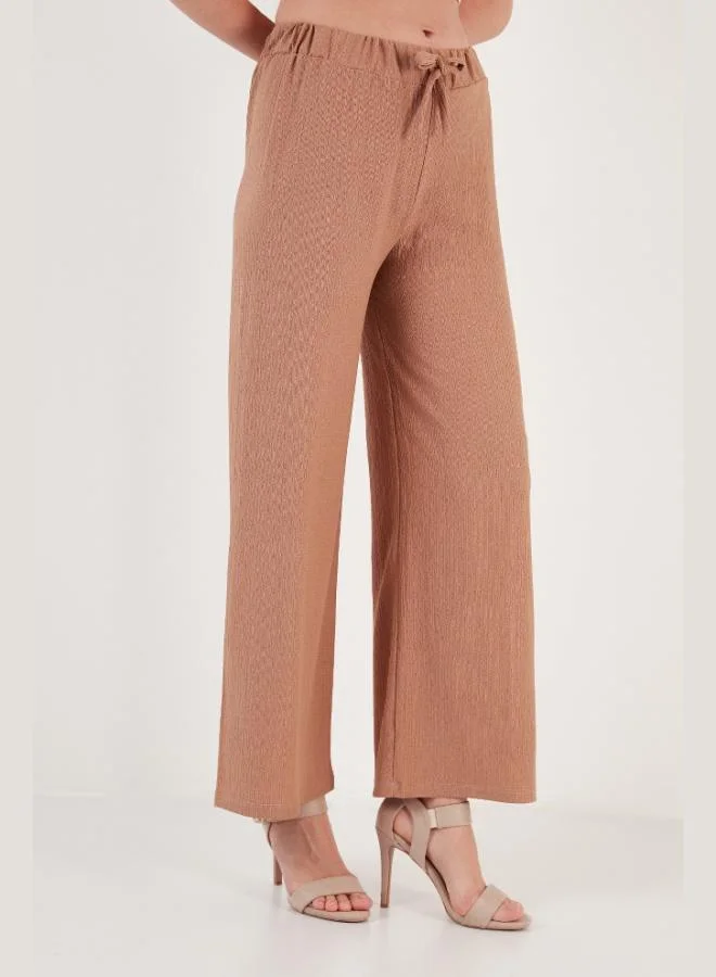 Lela Lela Waist-Tied Relaxed Cut Crinkle Fabric Trousers Women's TROUSERS 5862061