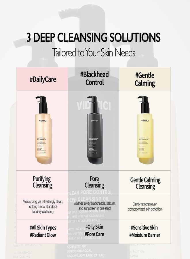 VIDIVICI Clear Pore Cleansing Oil Trio (1.01 fl oz X 3) - Korean Cleansing Oil Makeup Remover, Pore Cleansing & Hydrating Facial Cleanser, Gentle Cleansing for All Skin Types, Travel Friendly - Image 2