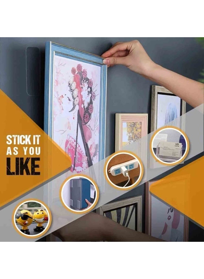 60 Pieces Practical Strong Double-Sided Tape – Transparent, Reusable & Washable, No Residue, Multi-Purpose Adhesive for Posters, Picture Frames, Home, Office, and Car - Image 3