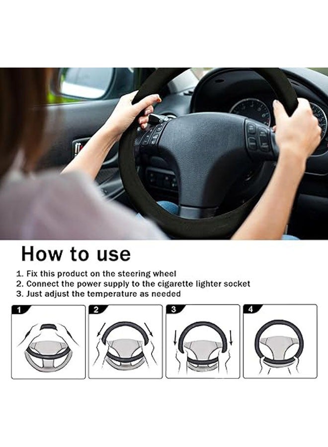 general Heat cover for 14.5 to 15.5-inch steering wheels, 12V fast hand warmer and quick heating, heated steering wheel for standard-size car steering wheels - Image 3