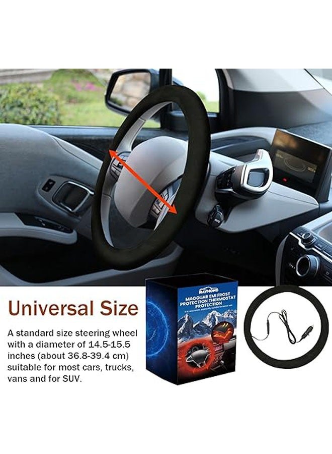 general Heat cover for 14.5 to 15.5-inch steering wheels, 12V fast hand warmer and quick heating, heated steering wheel for standard-size car steering wheels - Image 4