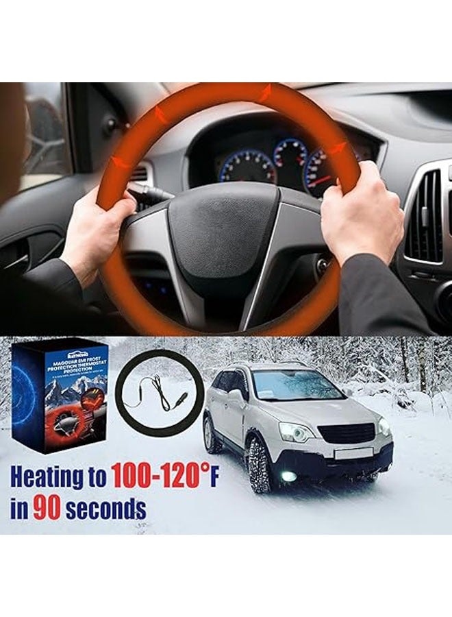 general Heat cover for 14.5 to 15.5-inch steering wheels, 12V fast hand warmer and quick heating, heated steering wheel for standard-size car steering wheels - Image 5