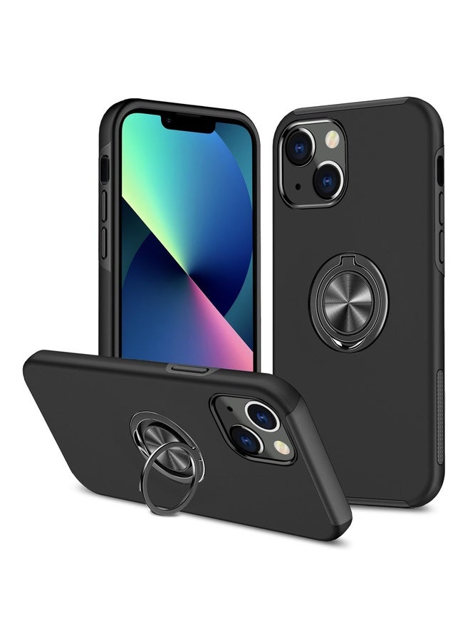 HuHa Case Cover For iPhone 13 mini Magnetic Ring Kickstand Shockproof Phone Case (Black)  - Image 1