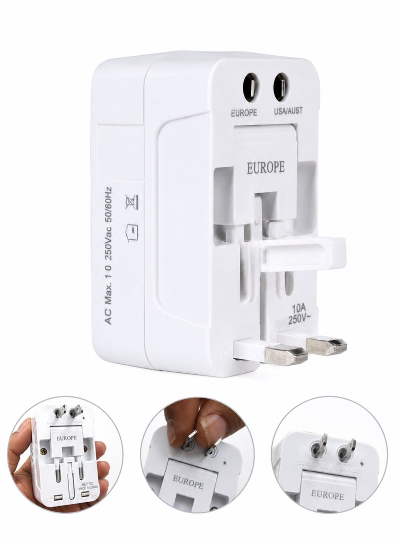MAAT High Quality Worldwide Universal Travel Adapter with Surge Protection, All-in-One International Power Plug Converter for Europe, UK, USA, Japan, Australia & Asia, Compact Universal Travel Adapter for 150+ Countries, Model MET-722 - Image 2