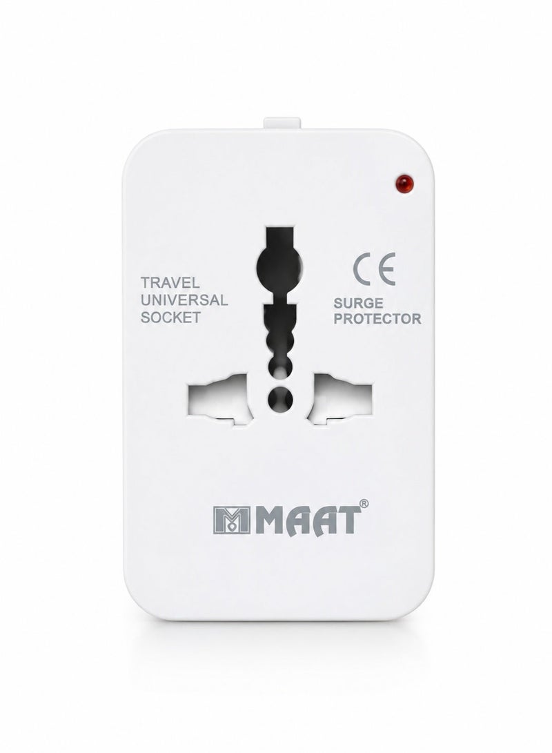 MAAT High Quality Worldwide Universal Travel Adapter with Surge Protection, All-in-One International Power Plug Converter for Europe, UK, USA, Japan, Australia & Asia, Compact Universal Travel Adapter for 150+ Countries, Model MET-722 - Image 3