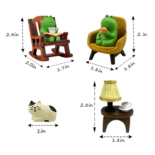Refintural Miniature Frog Figurines Statue, Adorable Frog Collectibles for Desk and Bedroom Decor, Cute Frog Perfect Indoor Home Decorations and Gifts - Image 4