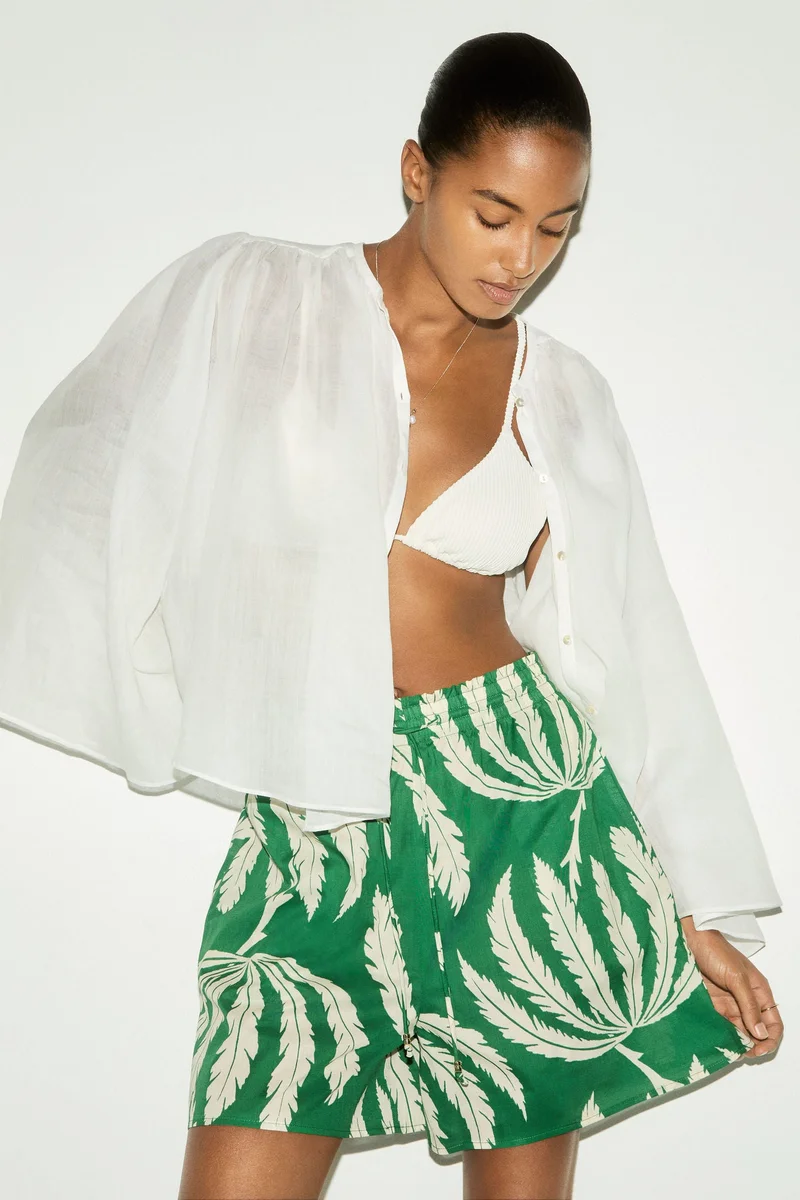 H&M Printed drawstring shorts