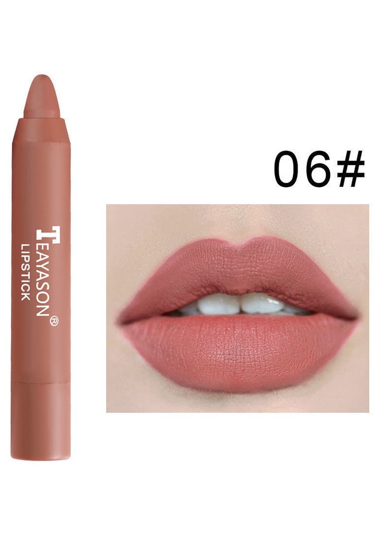 TEAYASON Liquid Matte Lipstick, Velvet Air Moisture Smooth Crayon Lip Stain, 24 Hour Super Stay Natural Nude Lipstick, Long Lasting Waterproof Lip Gloss Lipstick For Women, (No. 6 Single)  - Image 1