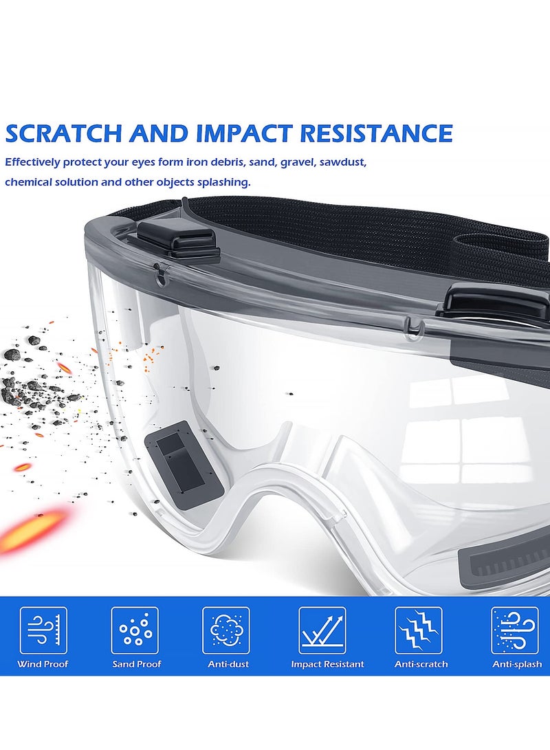 KASTWAVE 6 Pack Safety Goggles ANSI Z87.1 Glasses, Anti-Fog Protective Safety Glasses Lab Goggles,Stylish Safety Glasses, Clear Anti-Fog Anti-Scratch Protective Glasses For Men And Women - Image 4