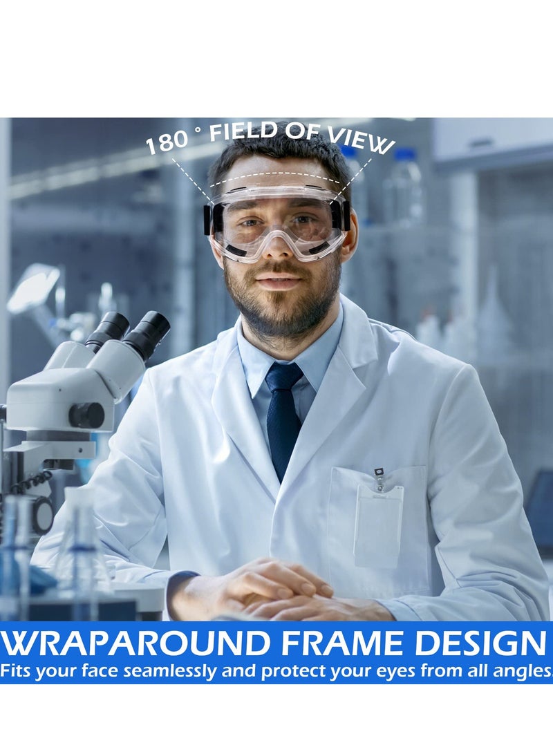 KASTWAVE 6 Pack Safety Goggles ANSI Z87.1 Glasses, Anti-Fog Protective Safety Glasses Lab Goggles,Stylish Safety Glasses, Clear Anti-Fog Anti-Scratch Protective Glasses For Men And Women - Image 5