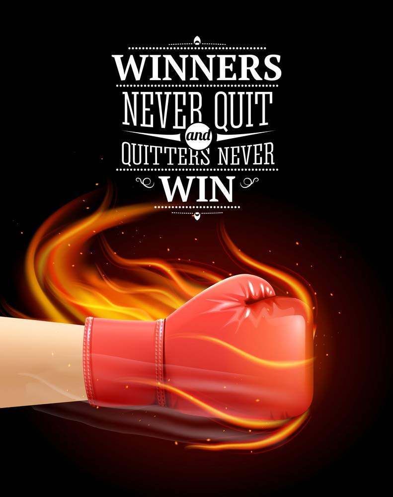 5 Ace winners never quit |Motivational quotes|Inspirational quotes|Gym Poster| wall sticker paper poster(size:12x18 inch),multicolor - Image 5