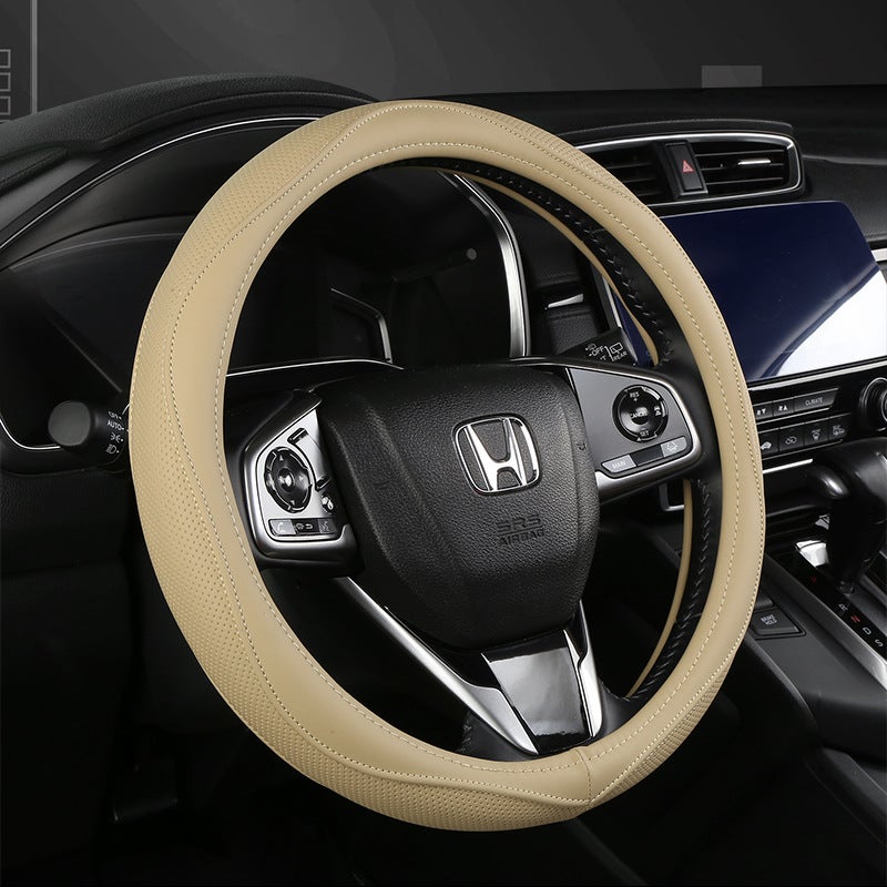 Clear anti-slip texture, laser perforated, reinforced with double nylon stitches, striving for excellence — car steering wheel cover - Image 4