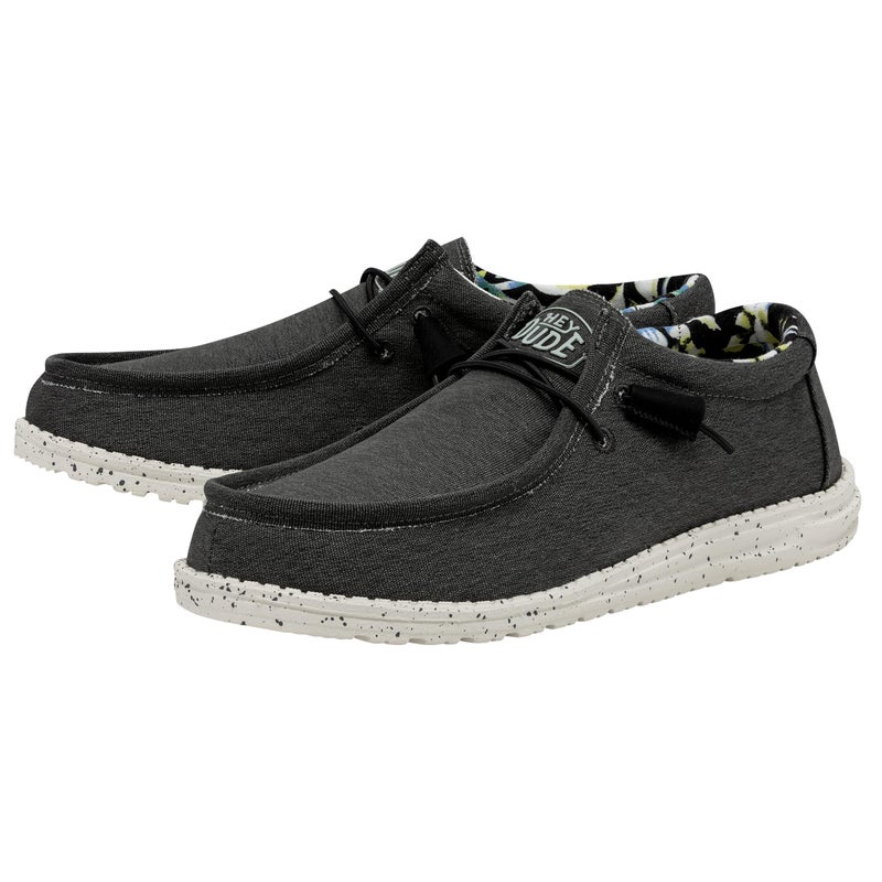 Hey Dude Men's Wally Stretch Black Size 8 | Men’s Shoes | Men's Lace Up Loafers | Comfortable & Light-Weight - Image 4