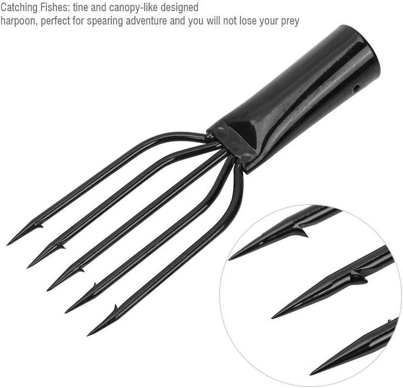 ZERONE رمح ضفدع الصيد، صيد، شوكة صيد من الفولاذ المقاوم للصدأ للصيد (5 أسنان) - Image 4