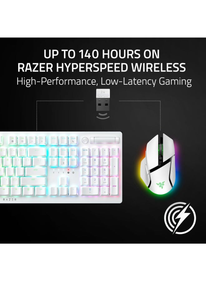 Razer Basilisk V3 Pro 35K Wireless Gaming Mouse: HyperScroll Tilt Wheel - 35K DPI Optical Sensor Gen 2-13 Customizable Controls - Chroma RGB - Optical Switches Gen 3 - Up to 140 Hr Battery - White - Image 4