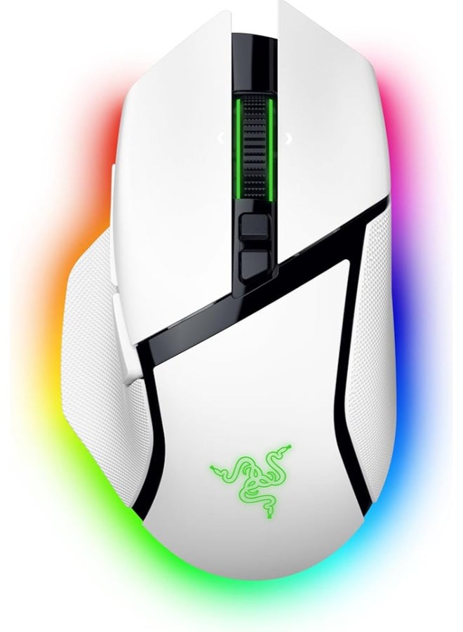 Razer Basilisk V3 Pro 35K Wireless Gaming Mouse: HyperScroll Tilt Wheel - 35K DPI Optical Sensor Gen 2-13 Customizable Controls - Chroma RGB - Optical Switches Gen 3 - Up to 140 Hr Battery - White - Image 1
