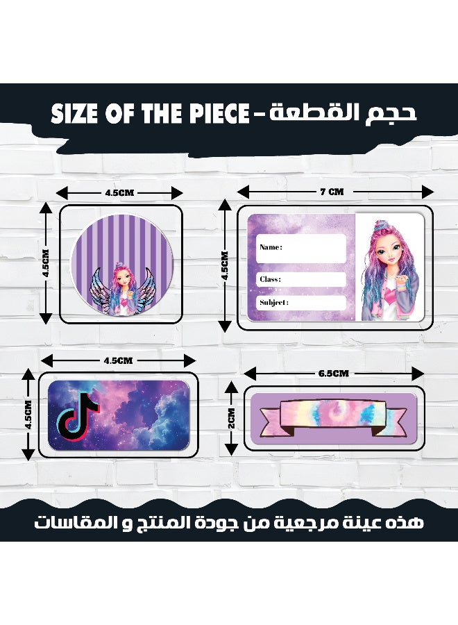 ستيكر لمستلزمات الاطفال المدرسية مكون من 49 قطعة من الملصقات الكرتونية افضل موديل المفضله لديهم, مضاد للماء, لكتابة اسم الطفل علي الأدوات المدرسية, مثالية لتغليف السبلايز الدفاتر، الأقلام، الزجاجات، العلب وغيرها الحل المثالي للحفاظ على أدوات طفلك من الضياع في المدرس, ملصق, قابل للغسل, لايترك اثر  - Image 3
