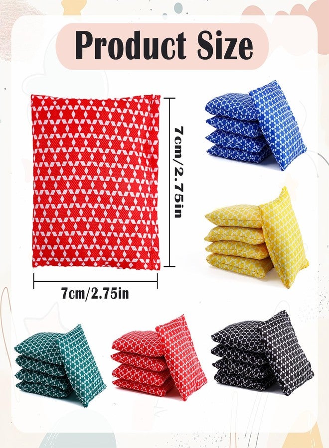 Cptoion 40 Pcs Mini Bean Bags for Tossing,2.75 x 2.75 Inch Small Bean Bags,Nylon Beanbags Hand Toss Games,Colorful Cornhole Bag,Carnival Family Outdoor Yard Toss Game - Image 2