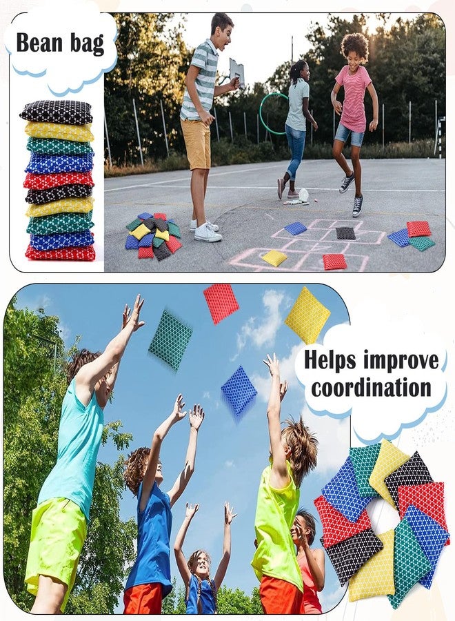 Cptoion 40 Pcs Mini Bean Bags for Tossing,2.75 x 2.75 Inch Small Bean Bags,Nylon Beanbags Hand Toss Games,Colorful Cornhole Bag,Carnival Family Outdoor Yard Toss Game - Image 5