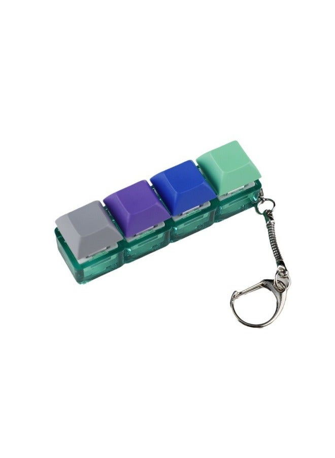 Press Transparent Candy Color 2 Holes 3 Holes 4 Holes Can Be Freely Matched With High Special Black Black Tea Green Axis Keyboard Shaft Experience Device-Color:4 Hole Green Transparent Blue Shaft Without Lamp  - Image 1