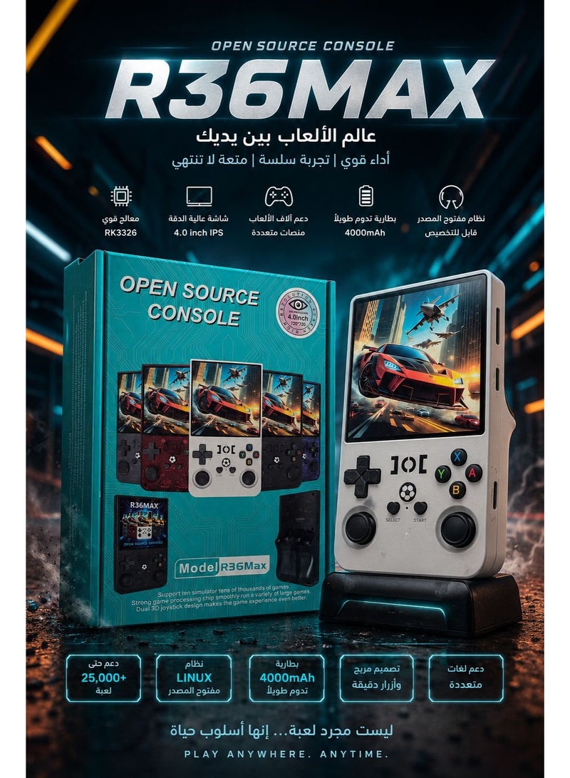 جهاز ألعاب محمول بحجم الجيب، وحدة تحكم بالألعاب، جهاز ألعاب محمول باليد، بطاقة ذاكرة 64 جيجابايت، أكثر من 25,000 لعبة كلاسيكية - Image 1