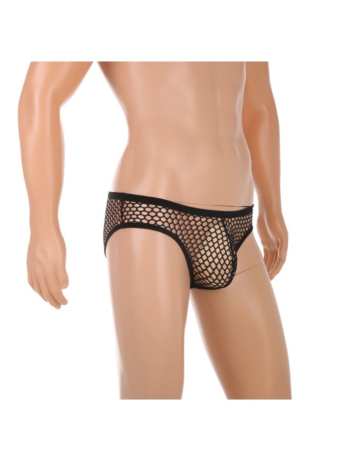 Men's Mesh Briefs, Low Rise Breathable Hollow Out Net Underpants for Daily Wear & Nightwear - Image 2