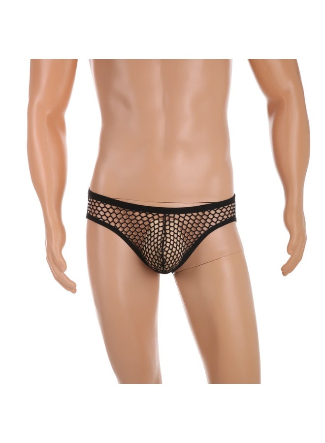 Men's Mesh Briefs, Low Rise Breathable Hollow Out Net Underpants for Daily Wear & Nightwear - Image 3