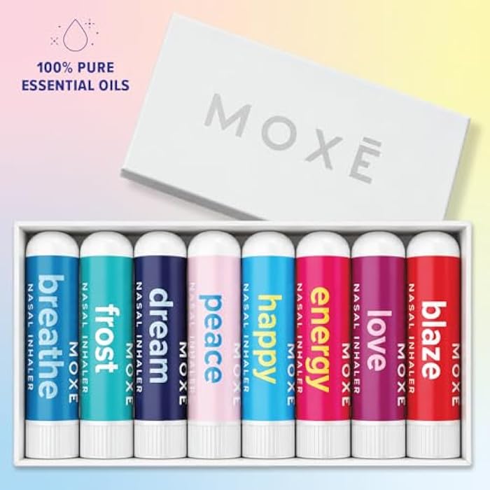 MOXE MOXĒ Essential Oil Blend Nasal Inhaler Stick Bundle, 8 Scents, Sinus Relief | Eight essential oil blends for refreshing, calming and cooling aromatherapy; portable no-mess scent sticks - Image 3