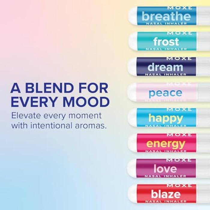 MOXE MOXĒ Essential Oil Blend Nasal Inhaler Stick Bundle, 8 Scents, Sinus Relief | Eight essential oil blends for refreshing, calming and cooling aromatherapy; portable no-mess scent sticks - Image 2