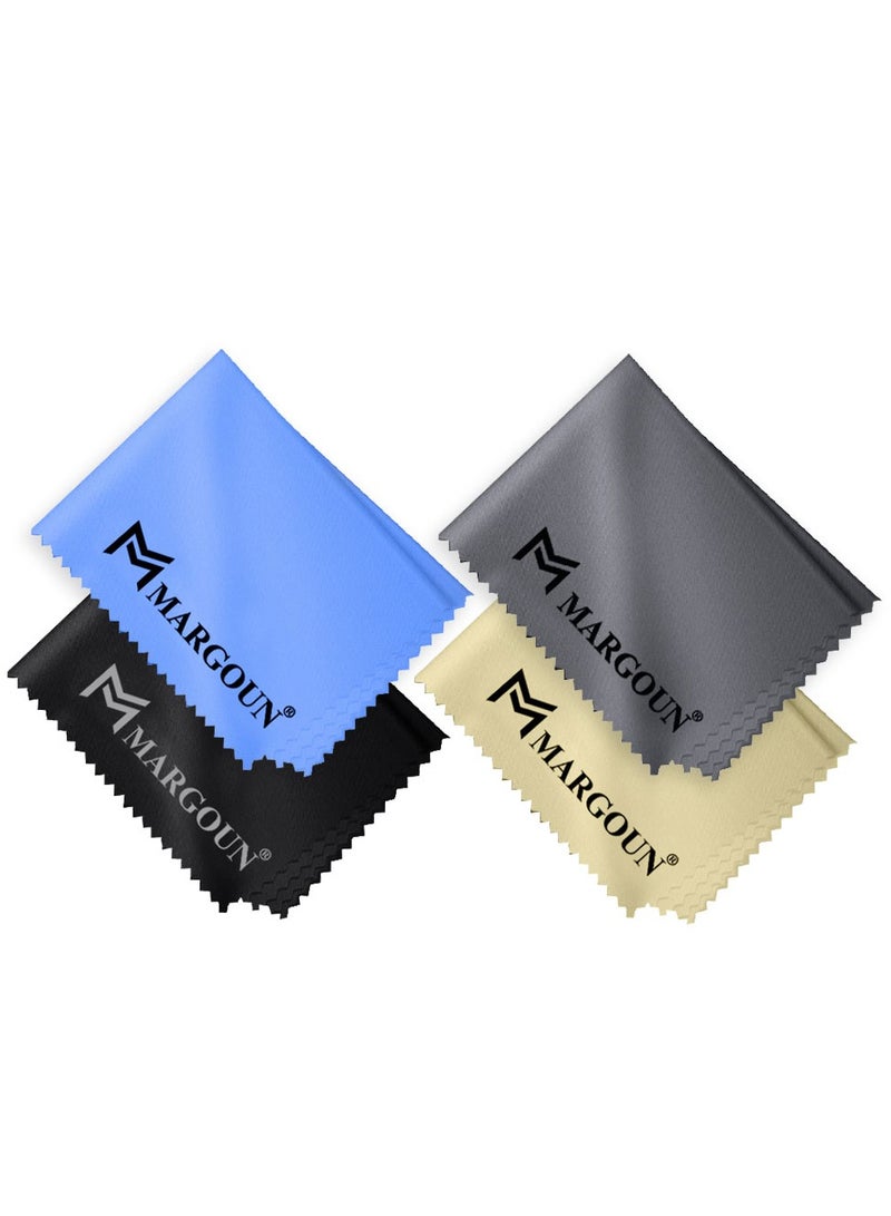 MARGOUN 4 Pack Of Microfiber Cleaning Cloth Premium Cloth for Glasses Lens Screens & More Multicolour