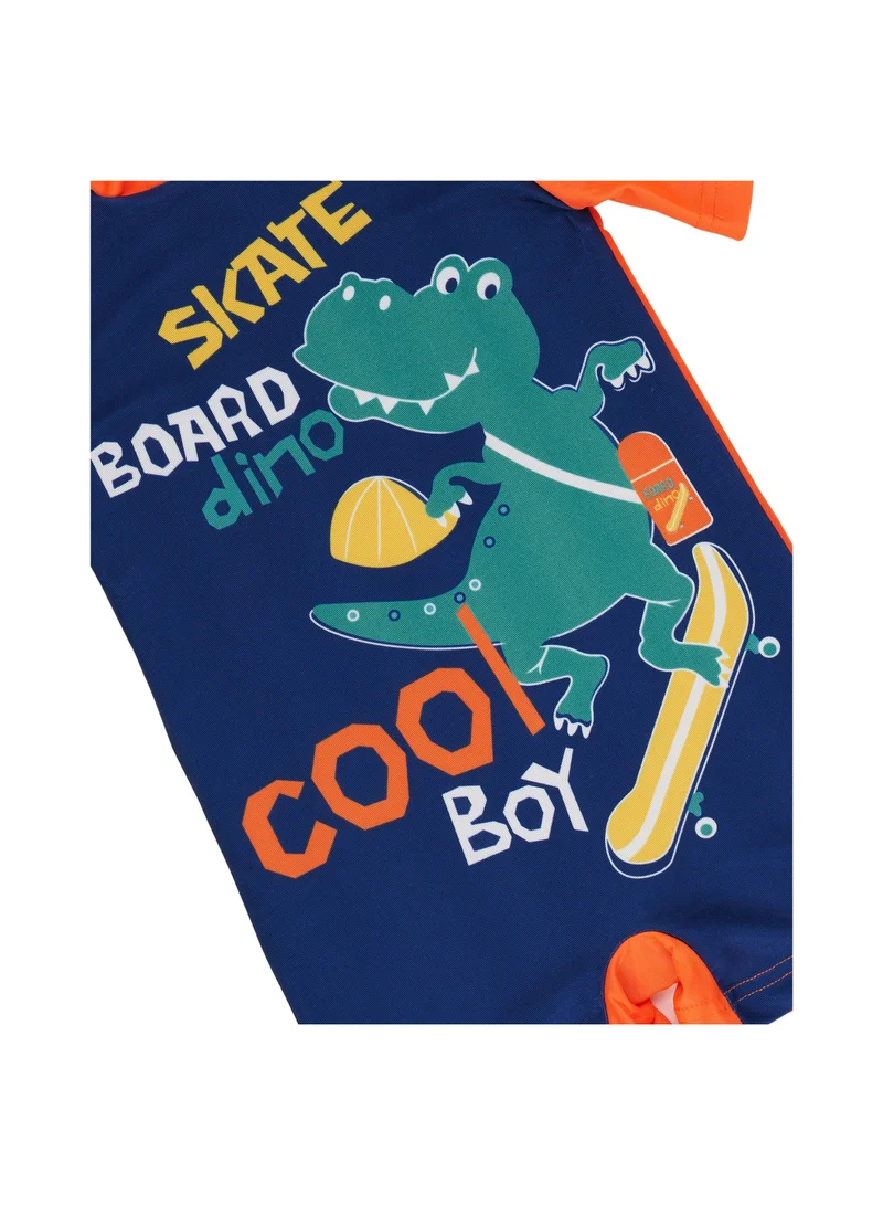 بيبي كلو Skate board Dino printed swimwear with cap for boys