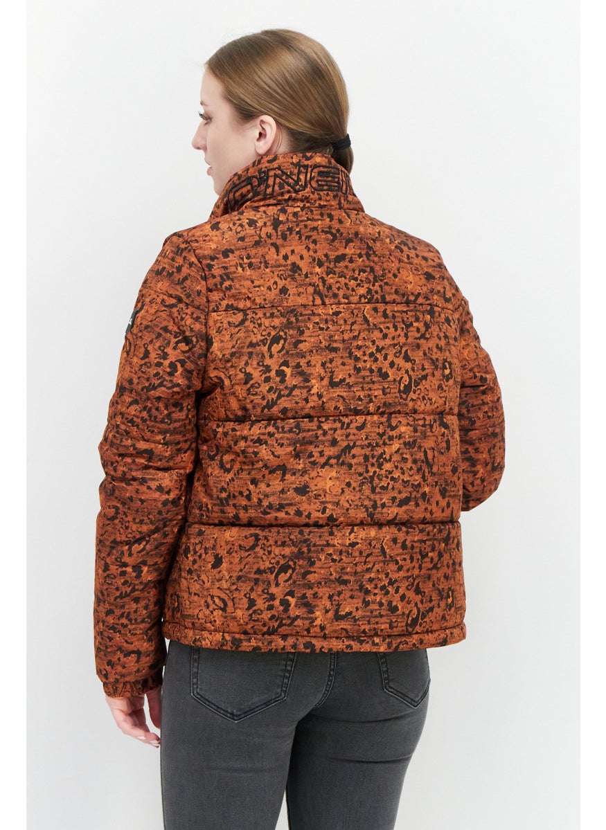O'NEILL Women Animal Print Puffer Jacket, Brown Combo  - Image 4