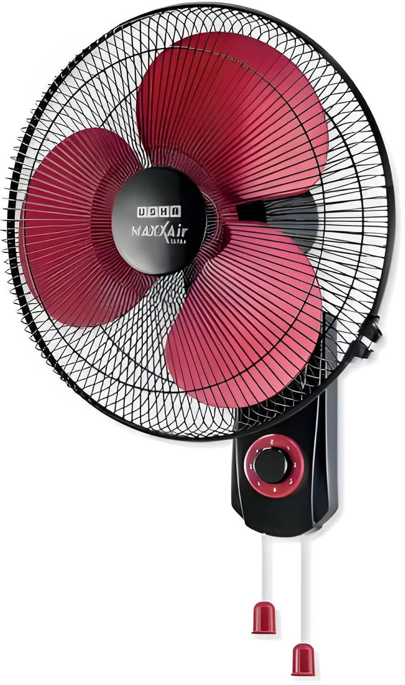 Usha USHA Maxx Air Ultra Wall Fan 400MM Sweep Size 1350_RPM Aerodynamic Blade Design for High Air Delivery Anti Rust Protection 100 Copper Motor 2 Year Warranty Maroon  - Image 1