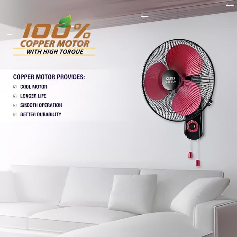 Usha USHA Maxx Air Ultra Wall Fan 400MM Sweep Size 1350_RPM Aerodynamic Blade Design for High Air Delivery Anti Rust Protection 100 Copper Motor 2 Year Warranty Maroon  - Image 4