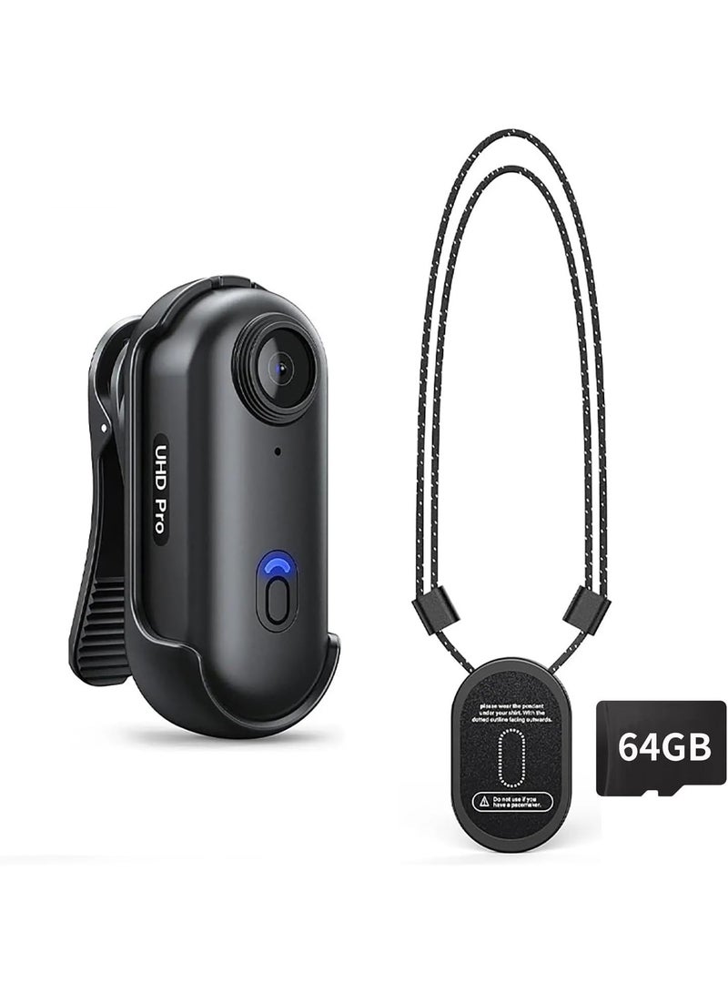 JS-10B 4K Mini Wearable Action Camera with 64GB Card, Magnetic Mount & 360° Clip - Image 3