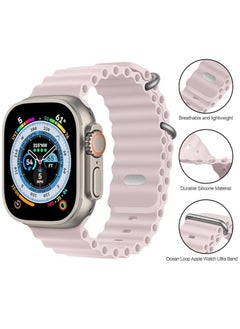 Generic Sport New Silicone Band Compatible with Apple Watch Ultra Ocean 42/44/45/49mm Strap for iWatch Series Ultra 8 7 6 5 SE-Pink  - Image 2