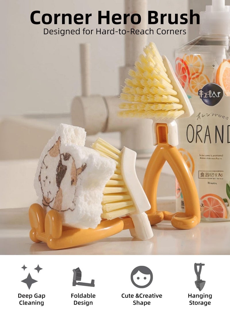 Corner Hero Foldable Gap Cleaning Brush, Deep Clean for Kitchen, Bath, Balcony, Hard-to-Reach Areas - Image 1