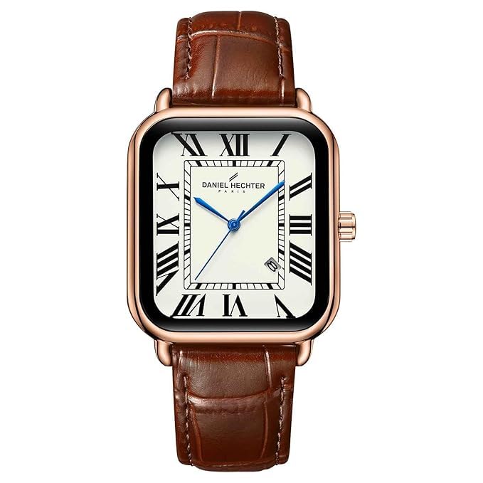 Daniel Hechter Plaisance Collection Square Watch for Women - White dial, Roman Numerals with Minimalist Design - Image 1
