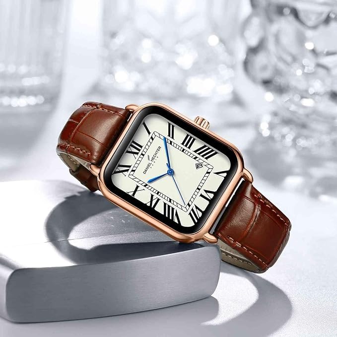 Daniel Hechter Plaisance Collection Square Watch for Women - White dial, Roman Numerals with Minimalist Design - Image 3
