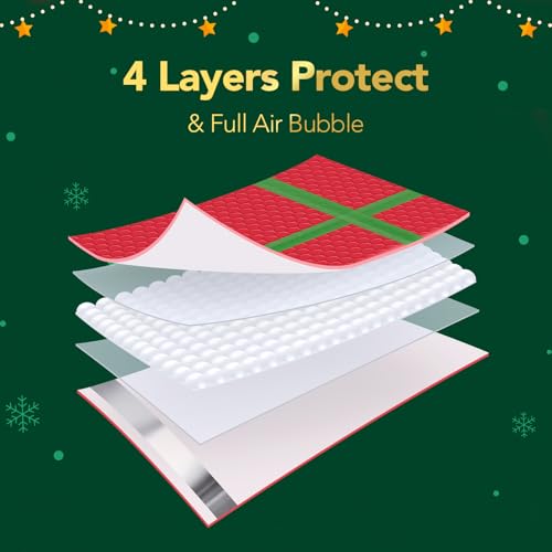 Fuxury Bubble Mailers 6x10" Christmas Padded Envelopes 25 Pack Usable Size 6x9" Thick Mailing Envelopes Bubble Opaque Padded Mailers Shipping Bags for Mailing Jewelry Makeup Small Business #0 Red - Image 4