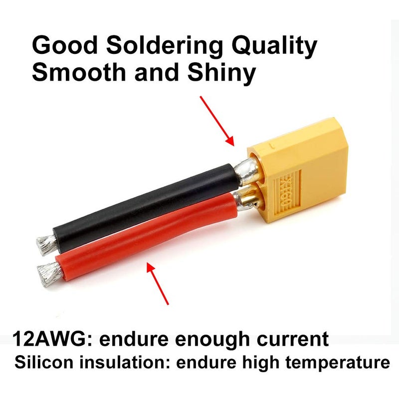 elechawk 3 Pairs XT60 Plug Female and Male Connector with 12AWG Silicon Wire for RC Lipo Battery Cable Drone - Image 3