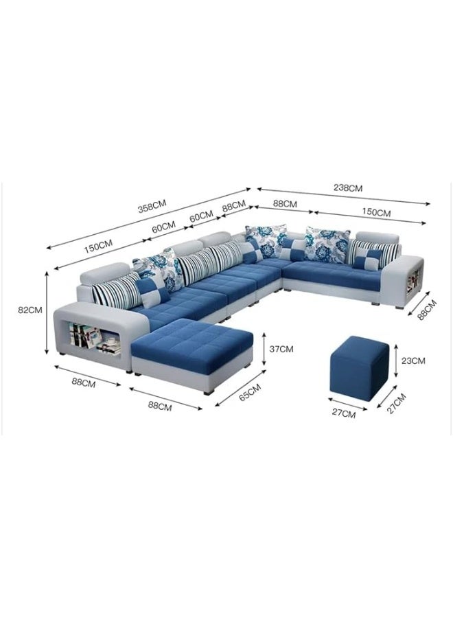 Comfynest طقم أرائك حديث مكون من 7 مقاعد بتصميم فريد، مثالي لغرف المعيشة الواسعة – 238x358x82 سم (بيج، يمين) - Image 2
