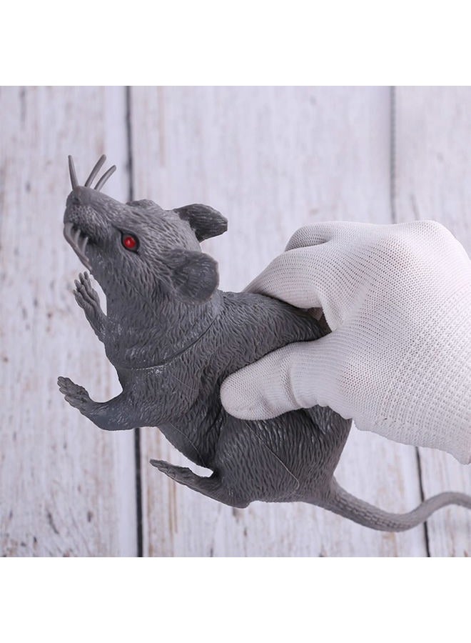 Clobeau Halloween Fake Rat Mouse Realistic Plastic Mouse Fake Pranks Rats Squeezable Squeaking Rats Spooky Scary Creepy Halloween Prop Decor Simulated Big Small Mouse for Prank Party Toys Halloween Mice 2PCS - Image 3