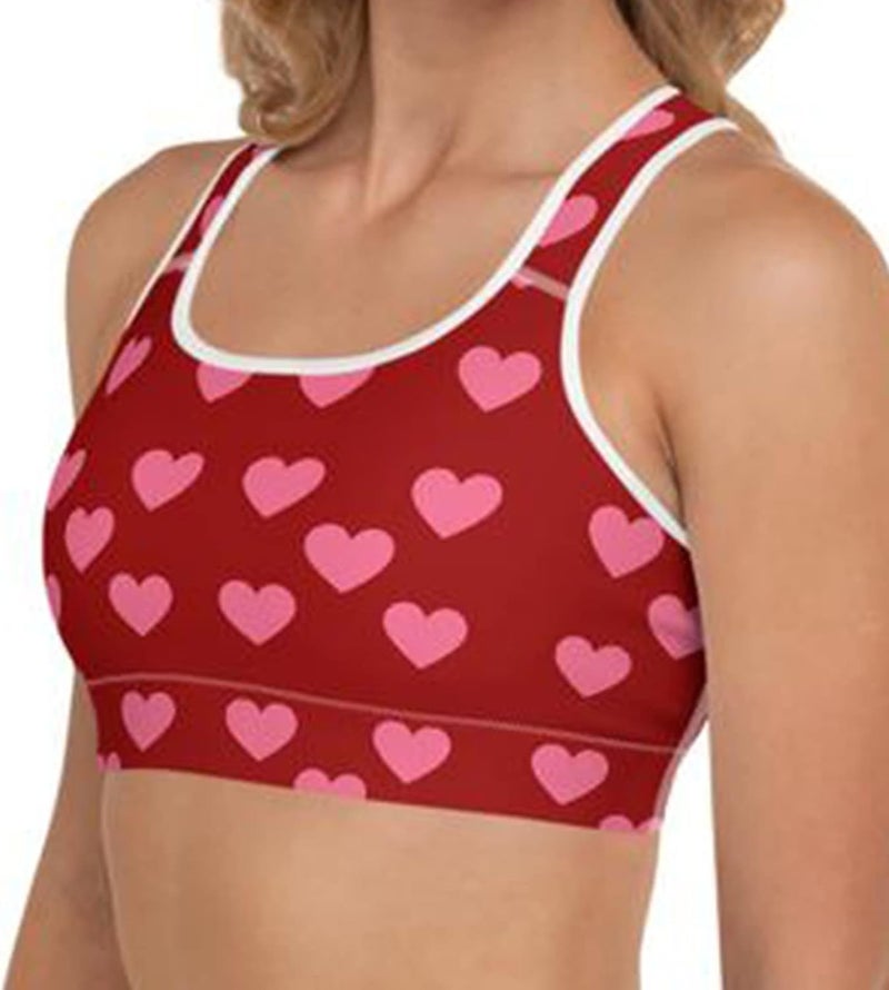 klarako Women Padded Sports Bra Workout Running Shirts Yoga Tank Top Valentine's Day Running Tank Tops Vests - Image 1