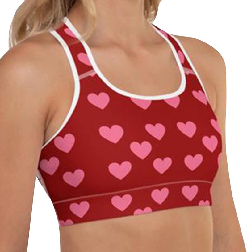 klarako Women Padded Sports Bra Workout Running Shirts Yoga Tank Top Valentine's Day Running Tank Tops Vests - Image 3
